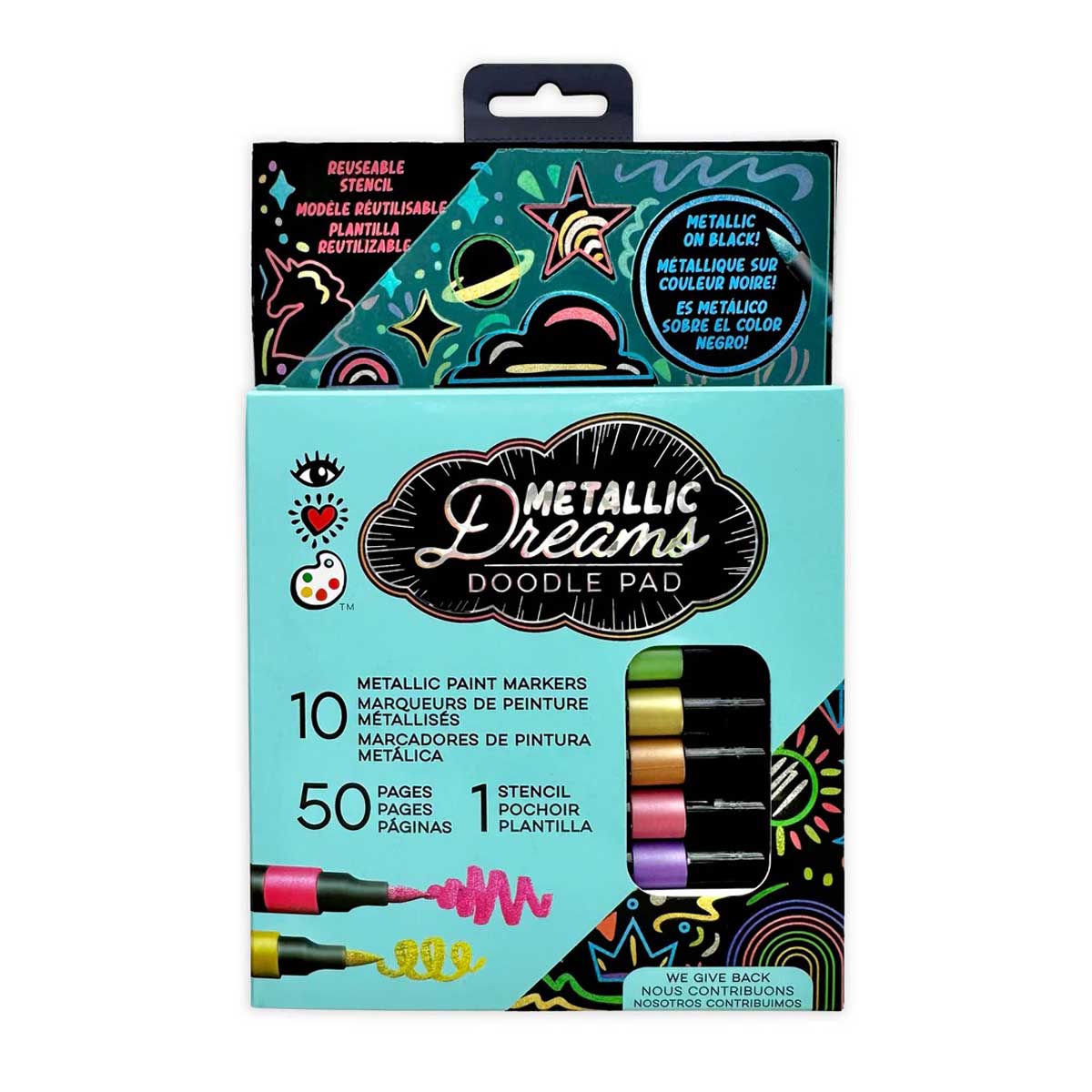 Bright Stripes - iHeartArt Metallic Dreams Doodle Pad