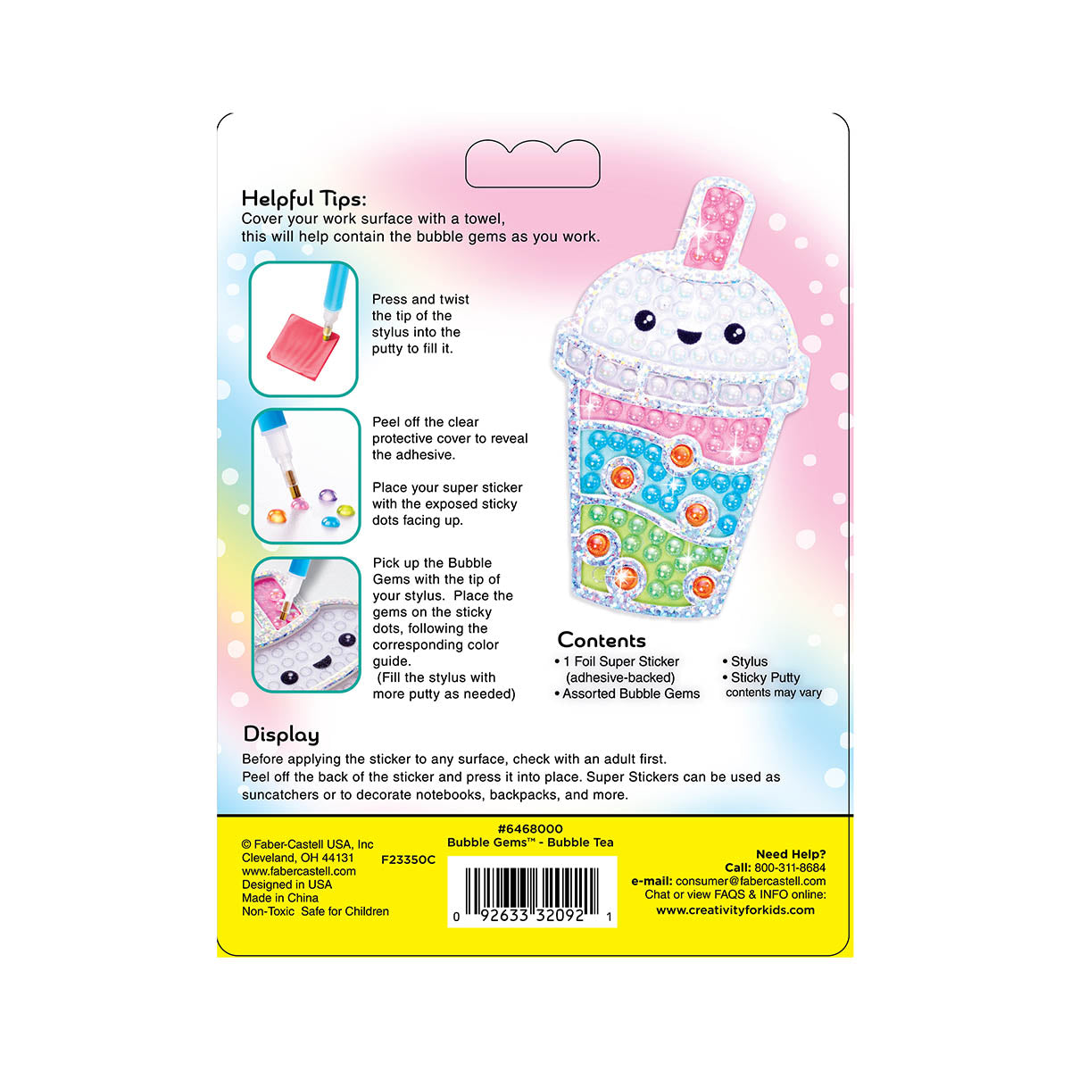 Bubble Tea Bubble Gems Super Sticker by Creativity for Kids.