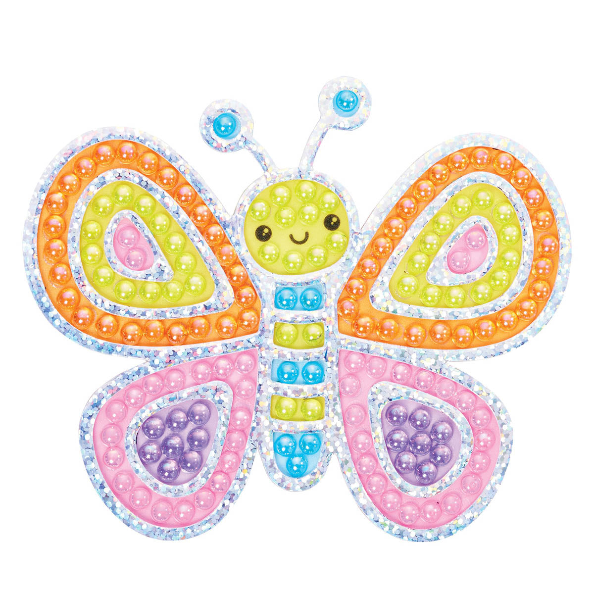 Completed craft of Butterfly Bubble Gems Sticker by Creativity for Kids.