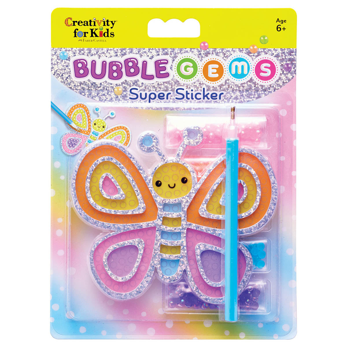 Package of Butterfly Bubble Gems Super Sticker by Creativity for Kids.
