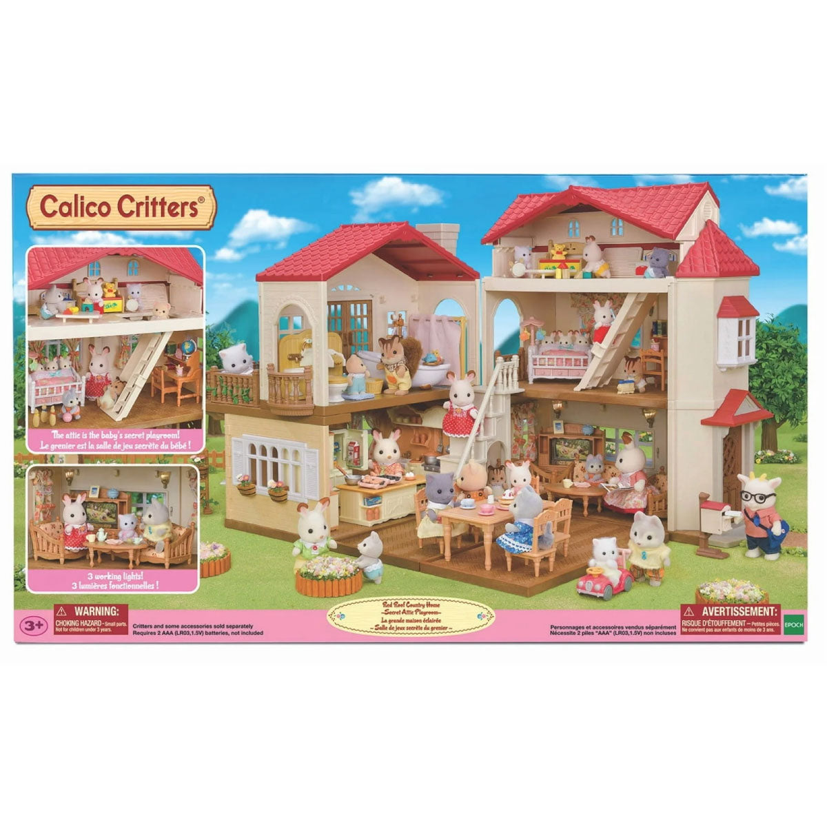 Calico Critters Red Roof Country Home with Secret Attic Gift Set