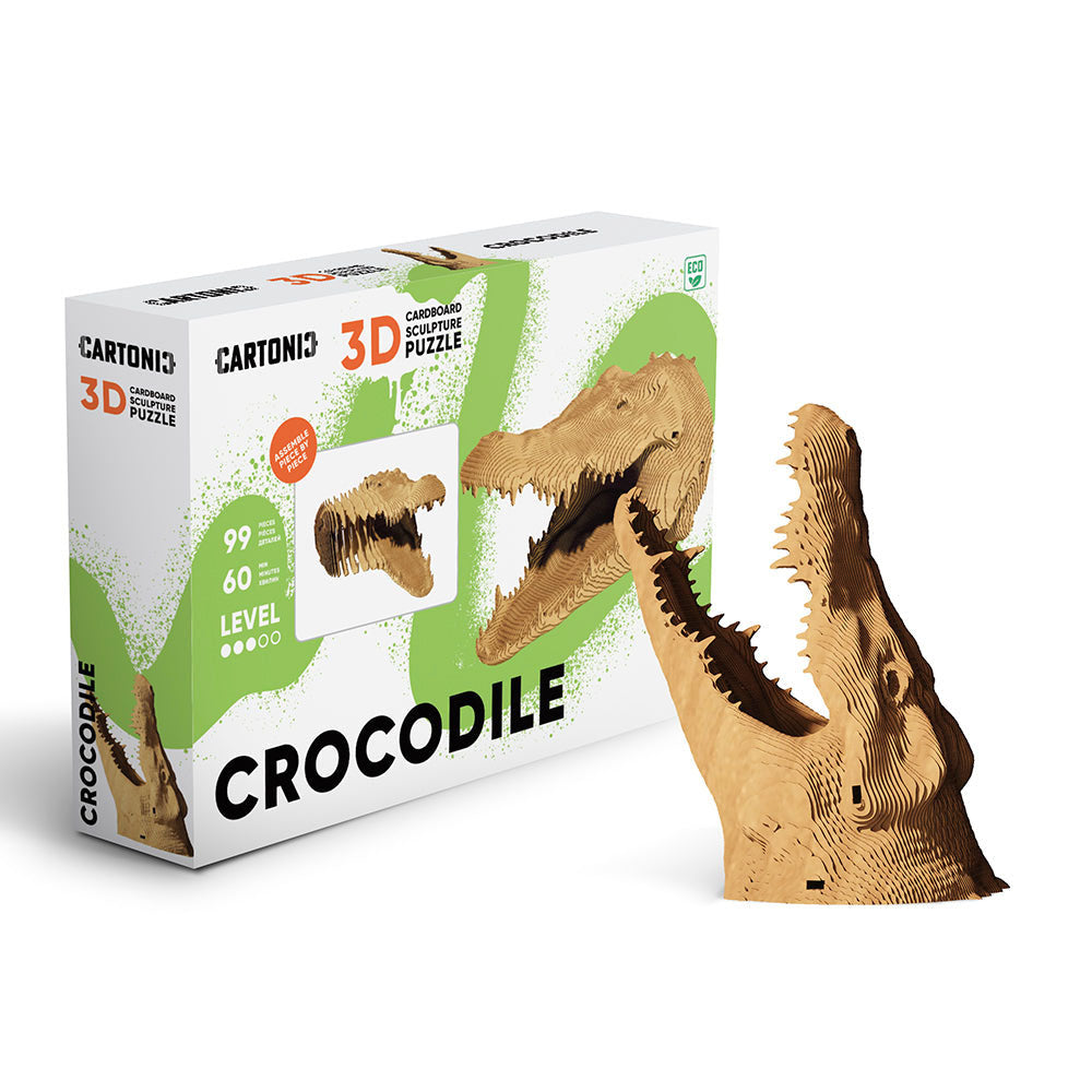 Cartonic 3D Cardboard Sculpture - Crocodile