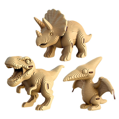 Cartonic 3D Cardboard Sculpture Trio - Dinosaurs