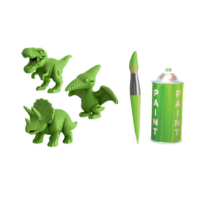 Cartonic 3D Cardboard Sculpture Trio - Dinosaurs