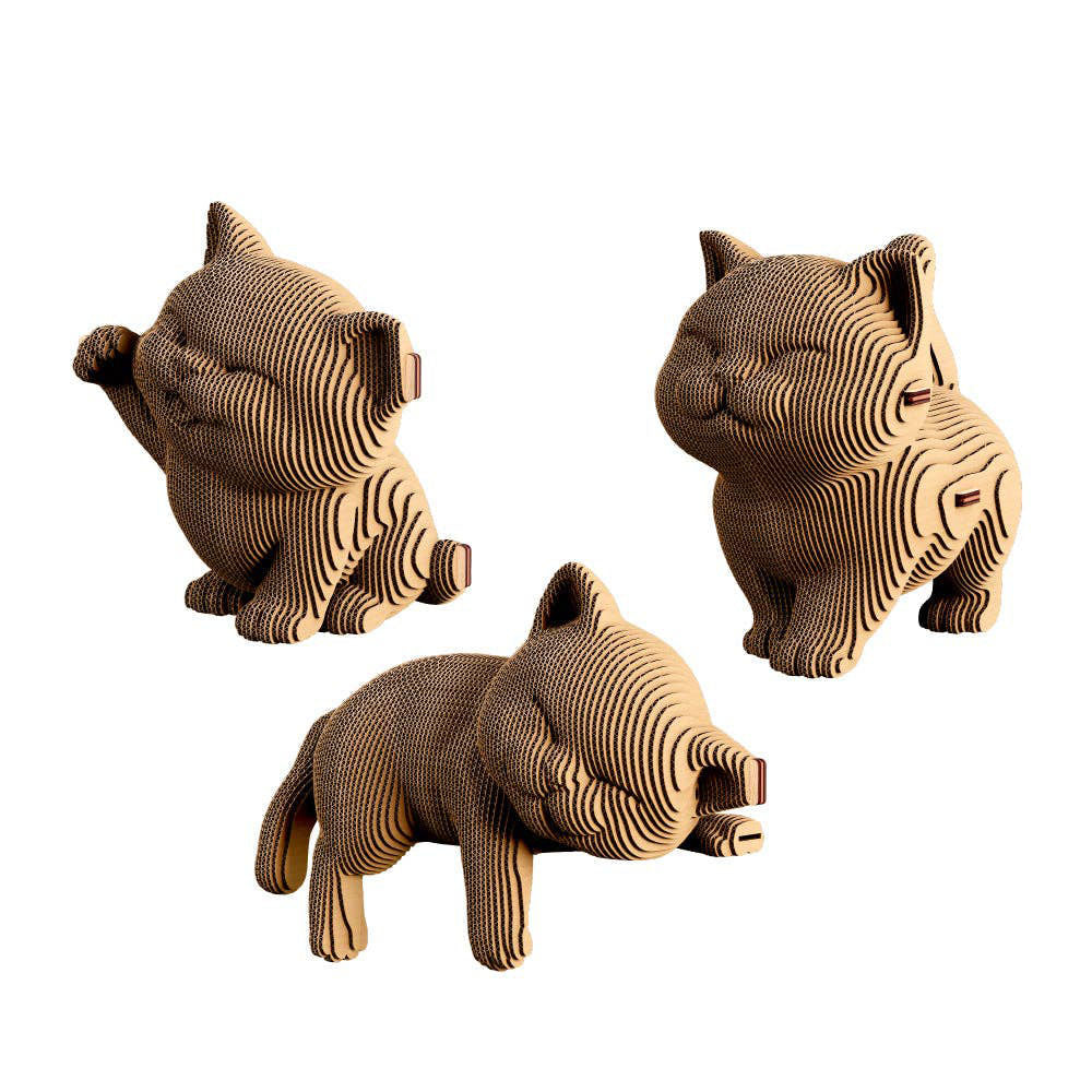 Cartonic 3D Cardboard Sculpture Trio - Kittens