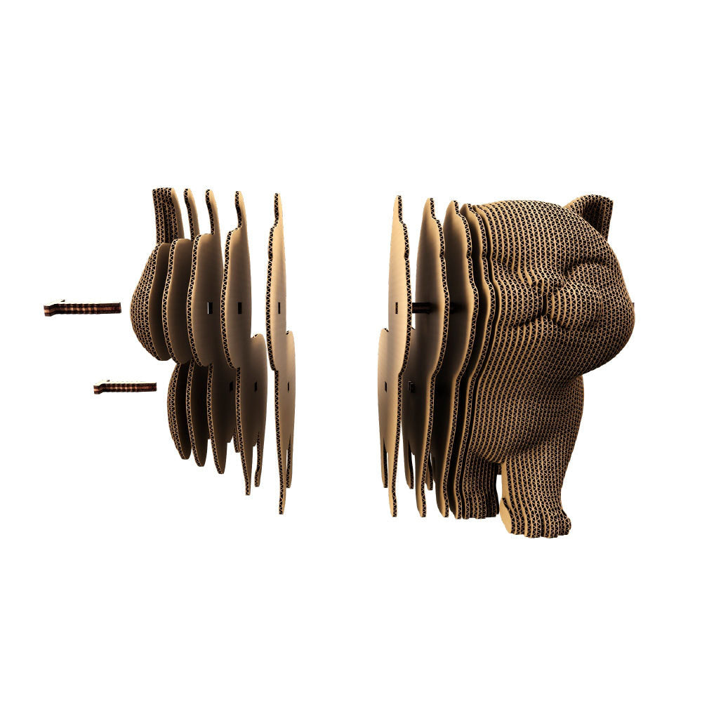 Cartonic 3D Cardboard Sculpture Trio - Kittens