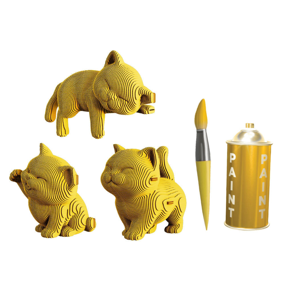 Cartonic 3D Cardboard Sculpture Trio - Kittens