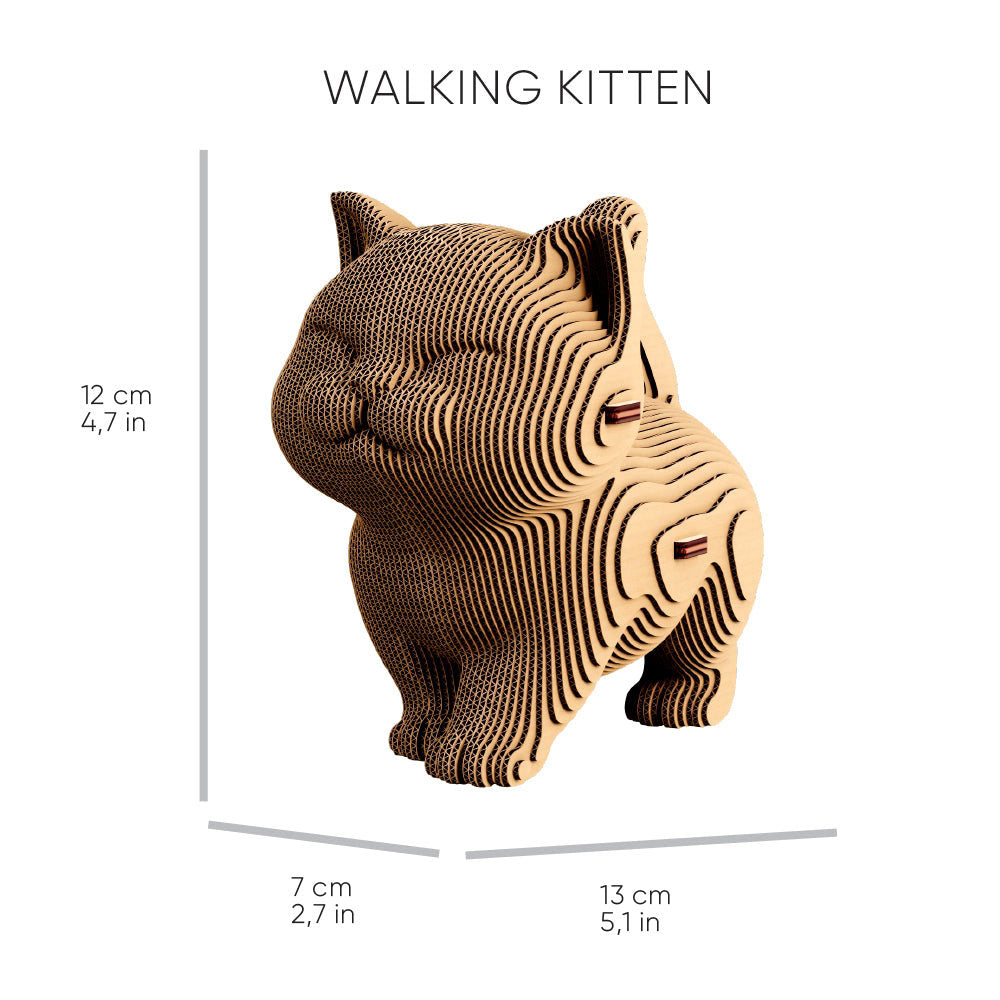 Cartonic 3D Cardboard Sculpture Trio - Kittens