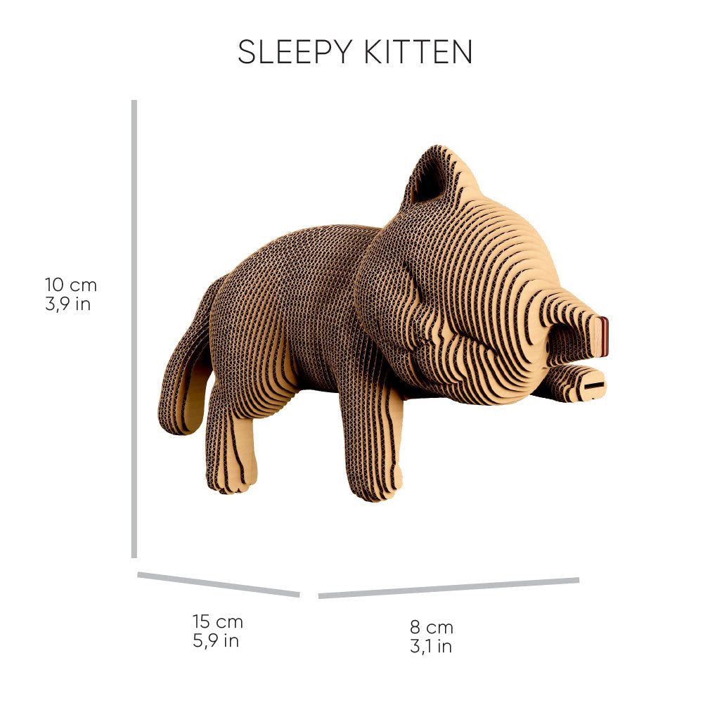 Cartonic 3D Cardboard Sculpture Trio - Kittens