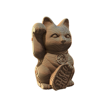 Cartonic 3D Cardboard Sculpture - Lucky Cat
