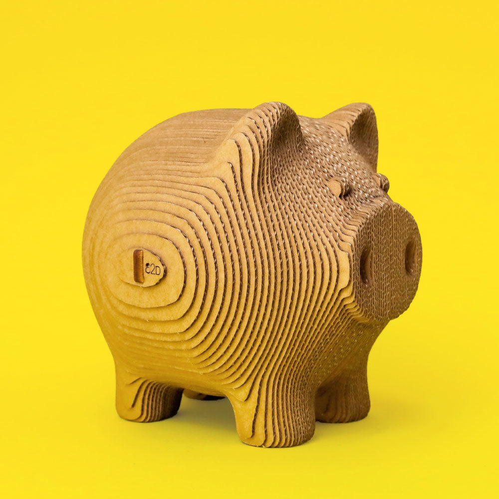 Cartonic 3D Cardboard Sculpture - Piggy Bank
