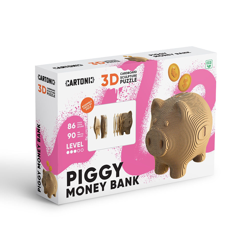 Cartonic 3D Cardboard Sculpture - Piggy Bank