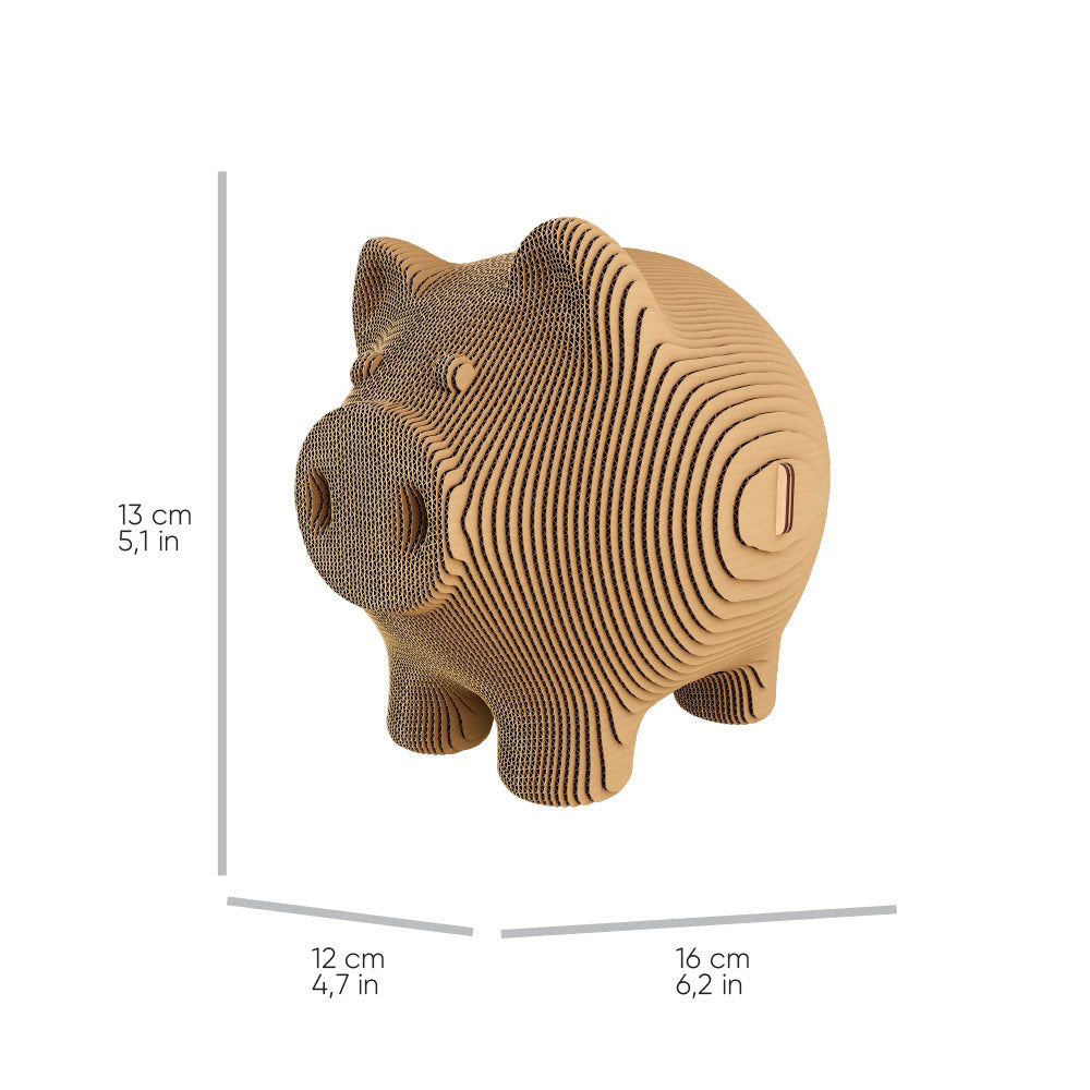 Cartonic 3D Cardboard Sculpture - Piggy Bank