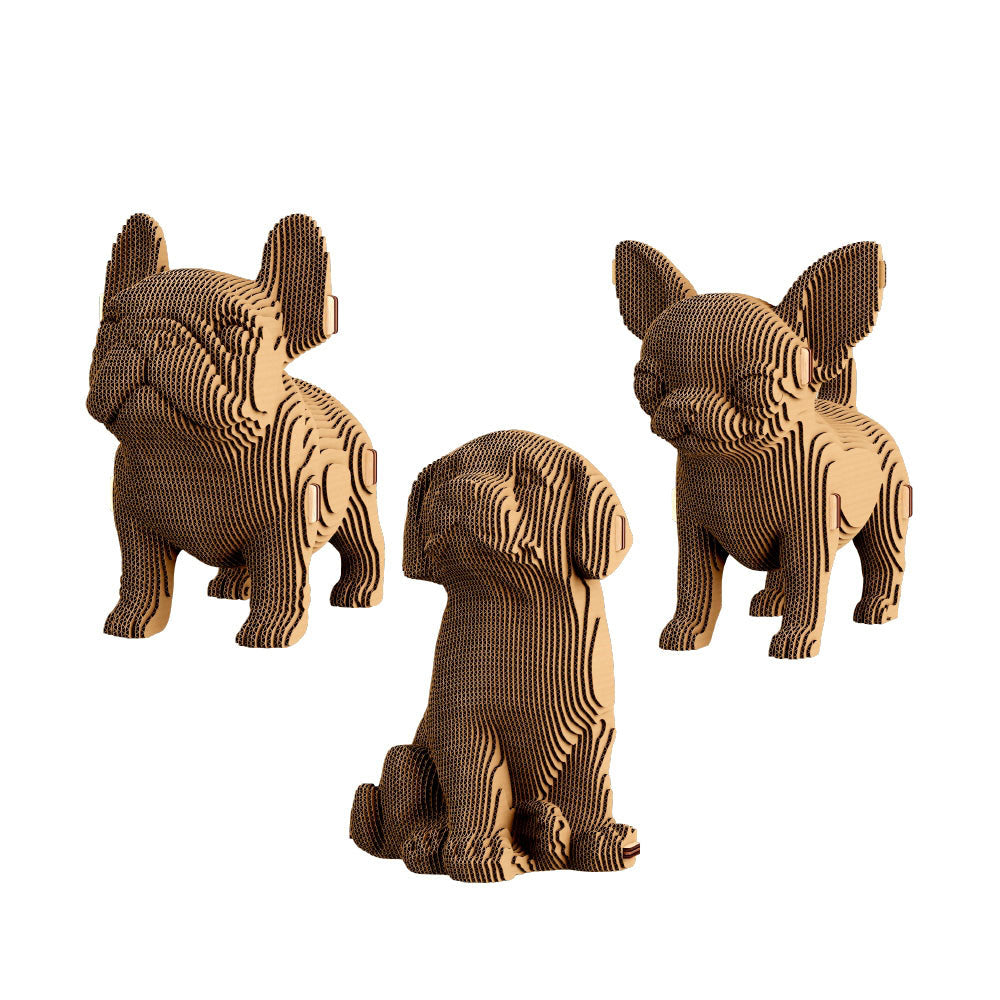 Cartonic 3D Cardboard Sculpture Trio - Puppies