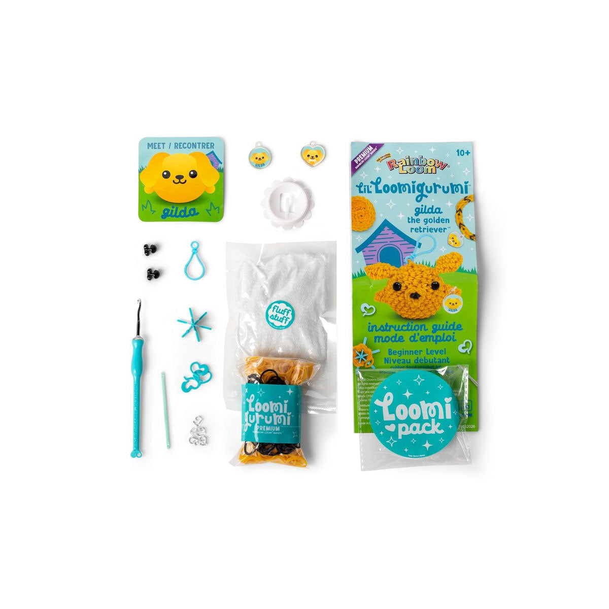 Rainbow Loom Lil’ Loomigurumi Gilda the Golden Retriever Contents