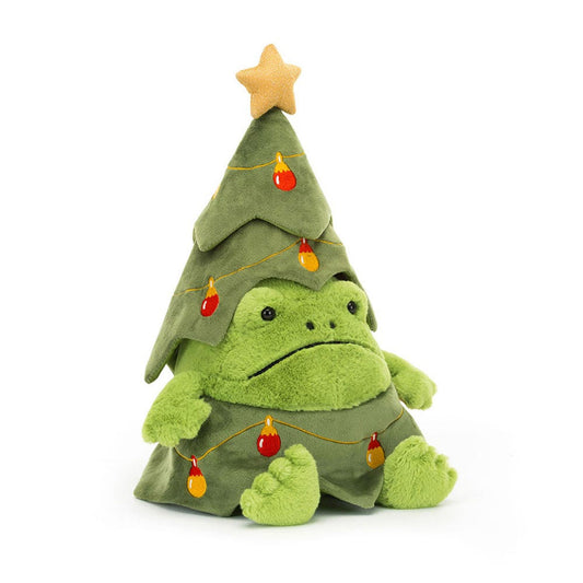 Ricky, the Christmas holiday Tree Rain Frog plush, from Jellycat.