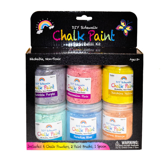 Coconut Outdoor DIY Sidewalk Chalk Paint - 6 Color Refill Set
