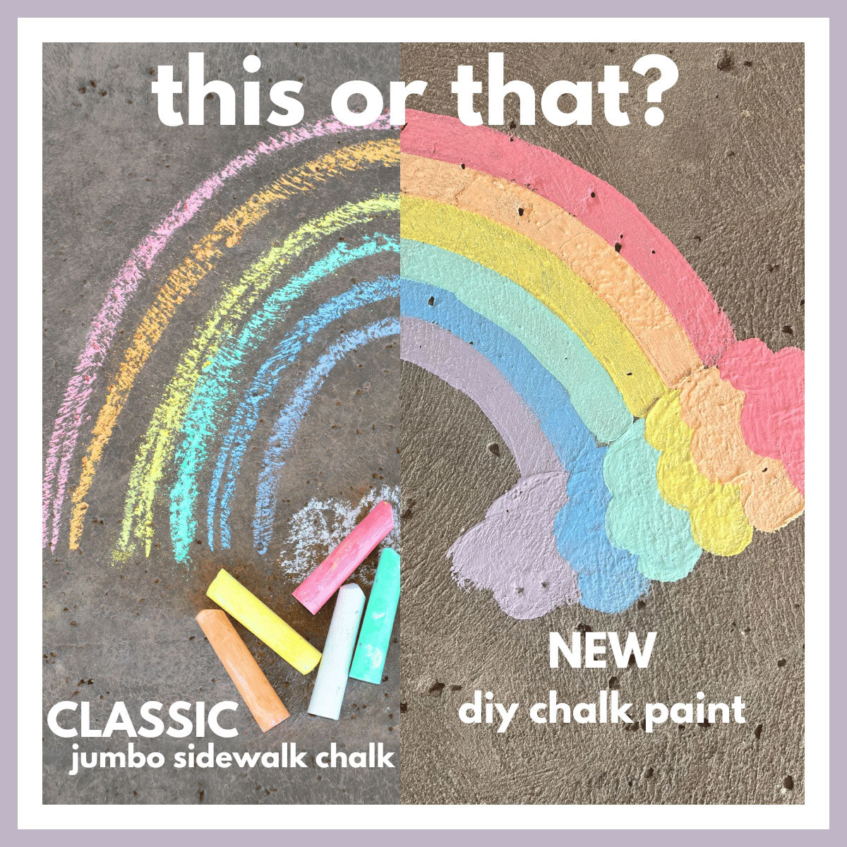 Coconut Outdoor DIY Sidewalk Chalk Paint Powders offer better coverage than traditional chalk.