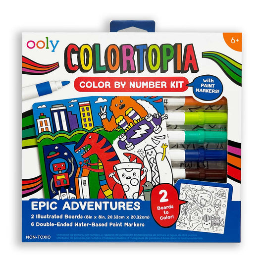 ooly- Colortopia Color By Number Paint Marker Kit - Epic Adventures
