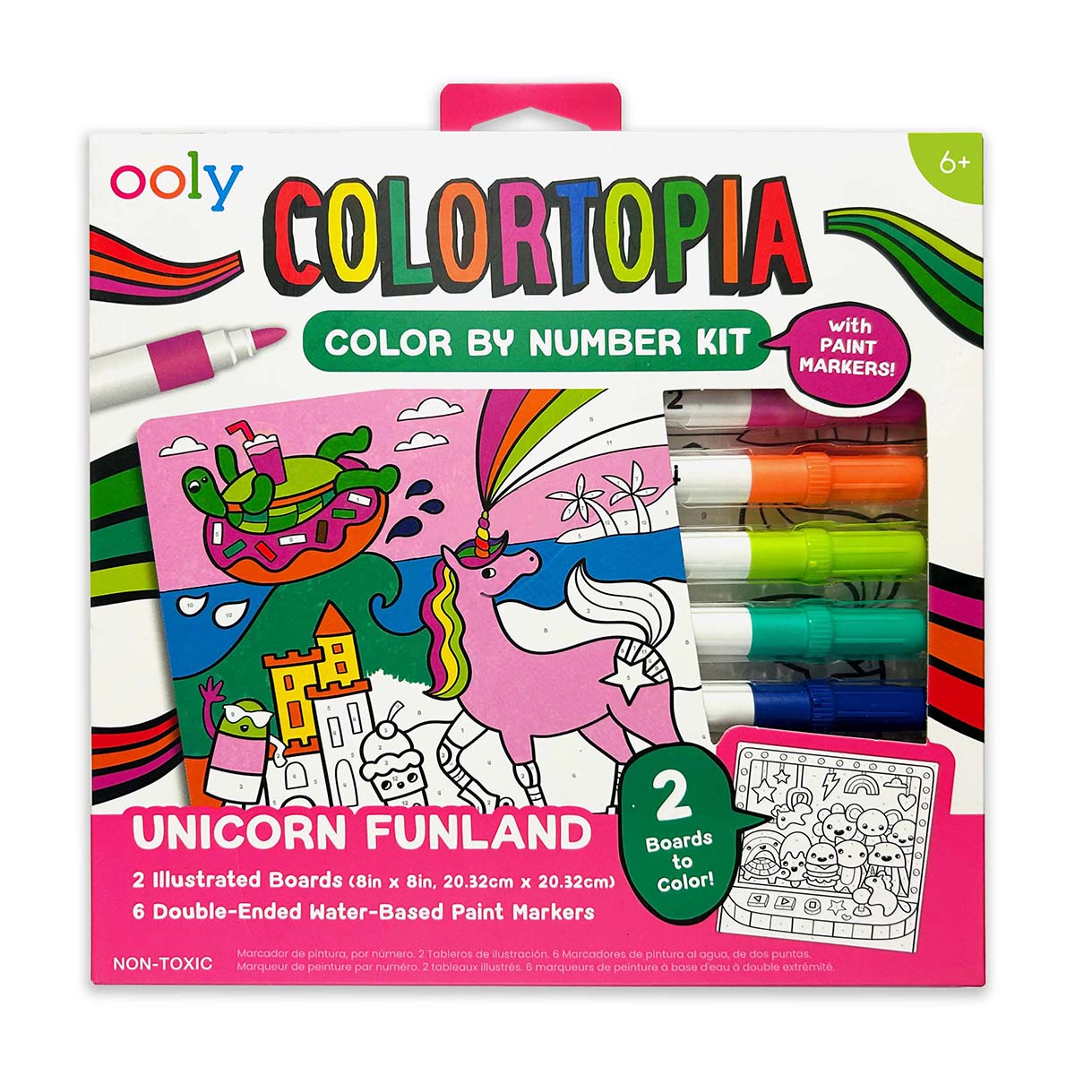 ooly - Colortopia Color By Number Paint Marker Kit - Unicorn Funland