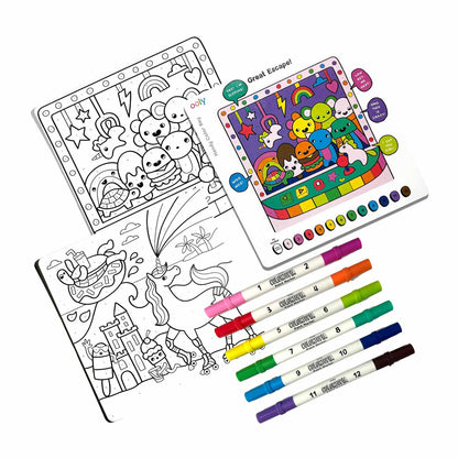 ooly - Colortopia Color By Number Paint Marker Kit - Unicorn Funland