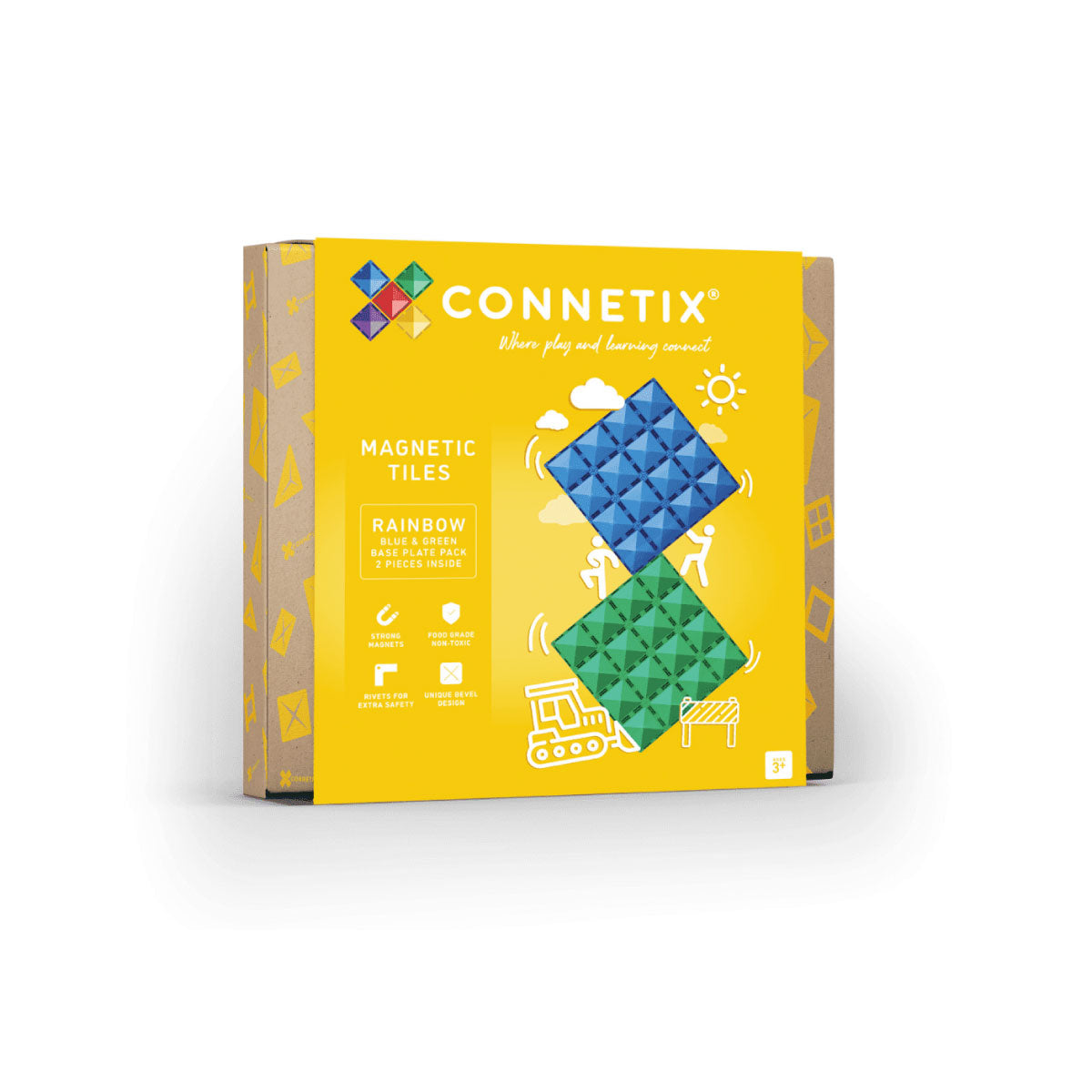 Connetix Rainbow Blue & Green Base Plate - 2 Pieces