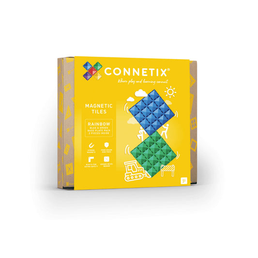 Connetix Rainbow Blue & Green Base Plate - 2 Pieces