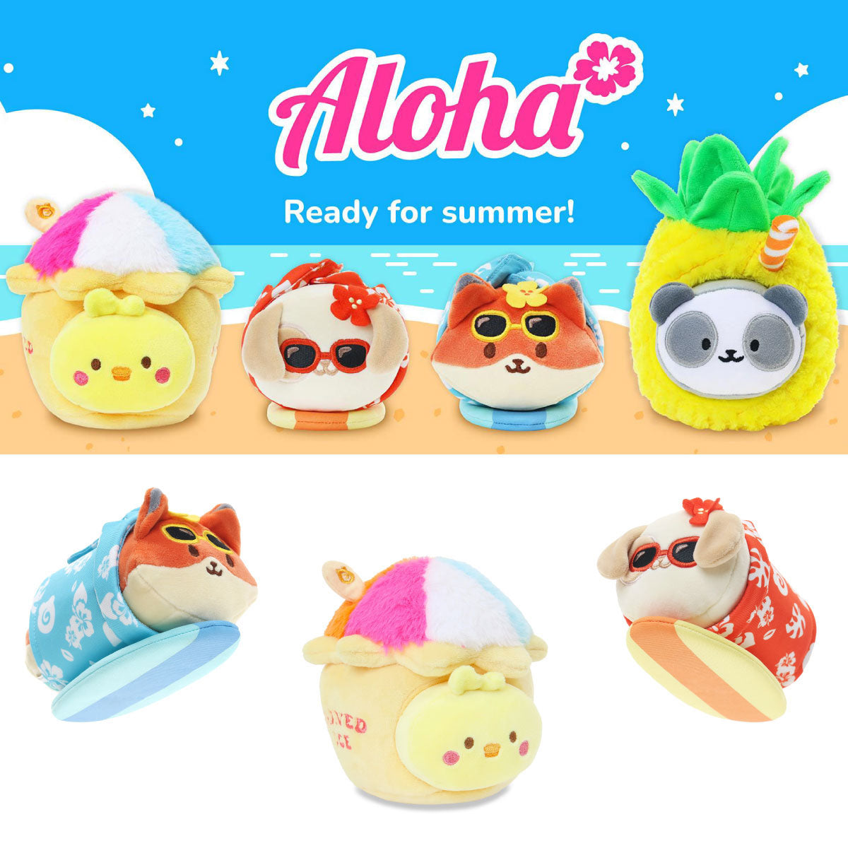 Anirollz Aloha 6” Small Blanket Plush