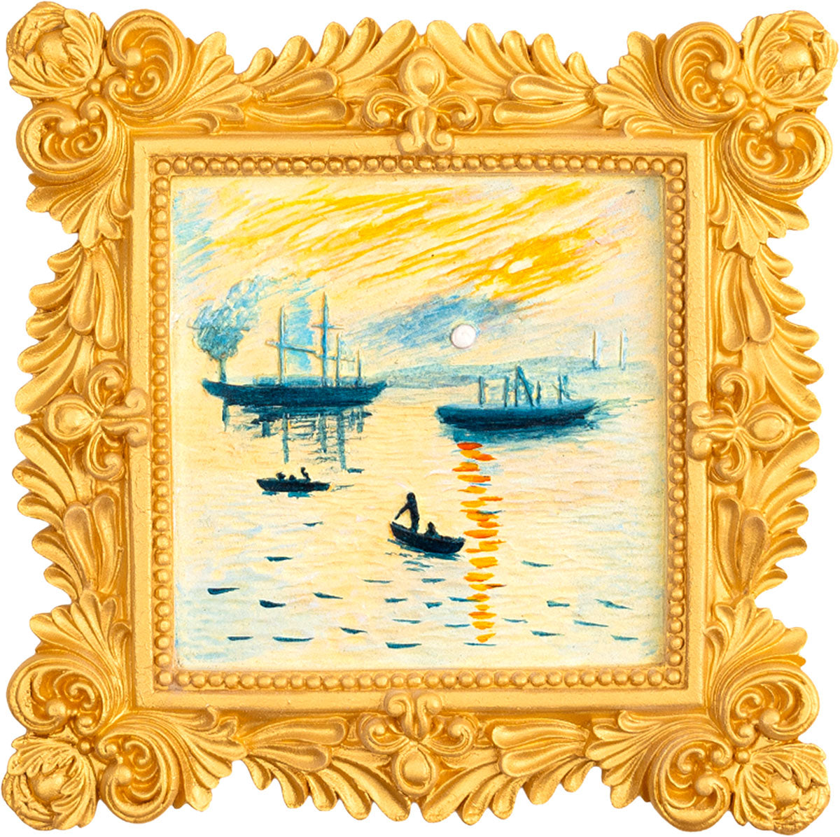 Completed Craft Hero Muddies Monet Sunrise 3D Wall Frame Painting Kit