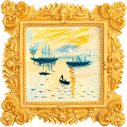 Completed Craft Hero Muddies Monet Sunrise 3D Wall Frame Painting Kit