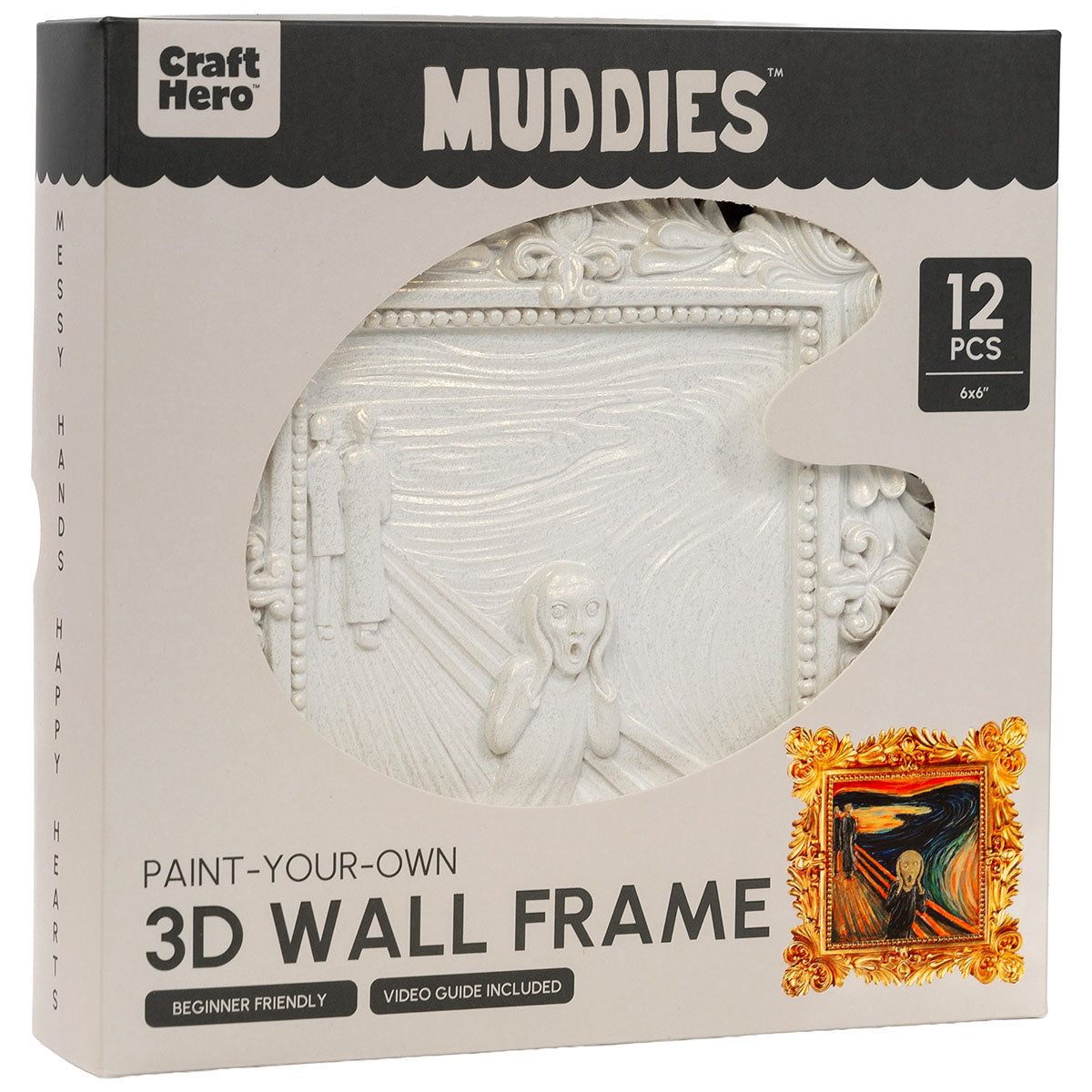 Front of the Craft Hero Muddies Van Gogh The Scream 3D Wall Frame Painting Kit box