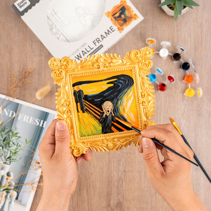 Person painting the Craft Hero Muddies Van Gogh The Scream 3D Wall Frame Painting Kit