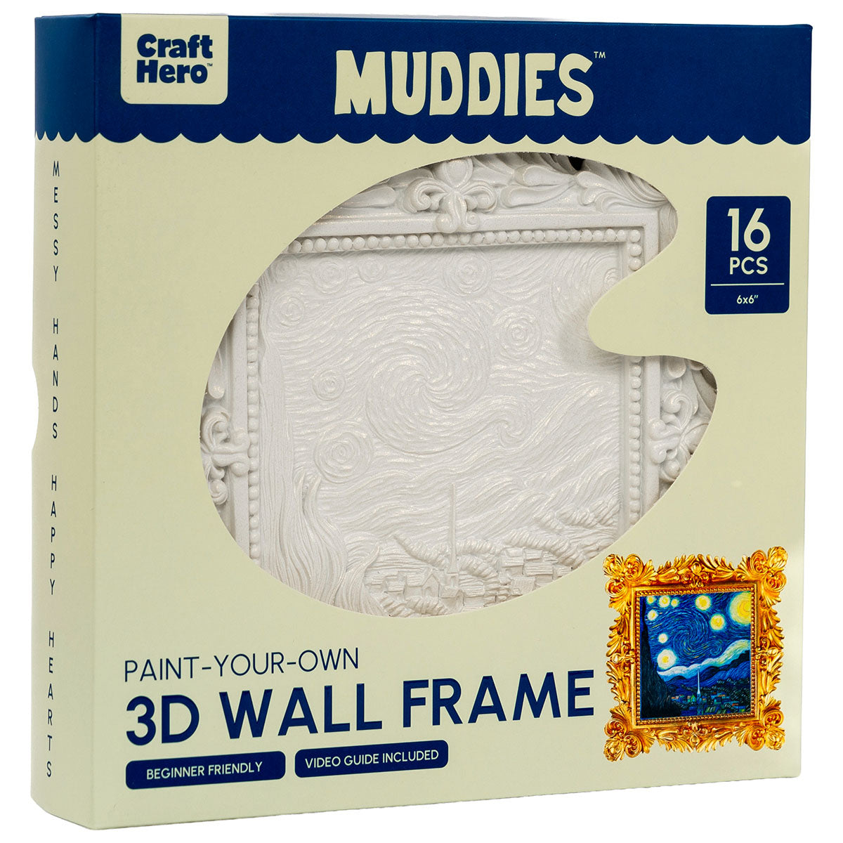 Front of the Craft Hero Muddies Van Gogh Starry Night 3D Wall Frame Painting Kit box