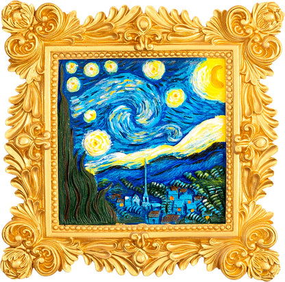 Completed Craft Hero Muddies Van Gogh Starry Night 3D Wall Frame Painting Kit 