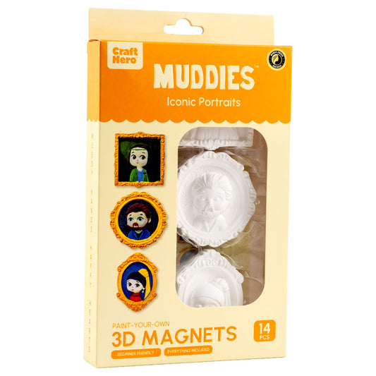 Front of the Craft Hero Muddies Iconic Portraits 3D Magnets Painting Kit Box