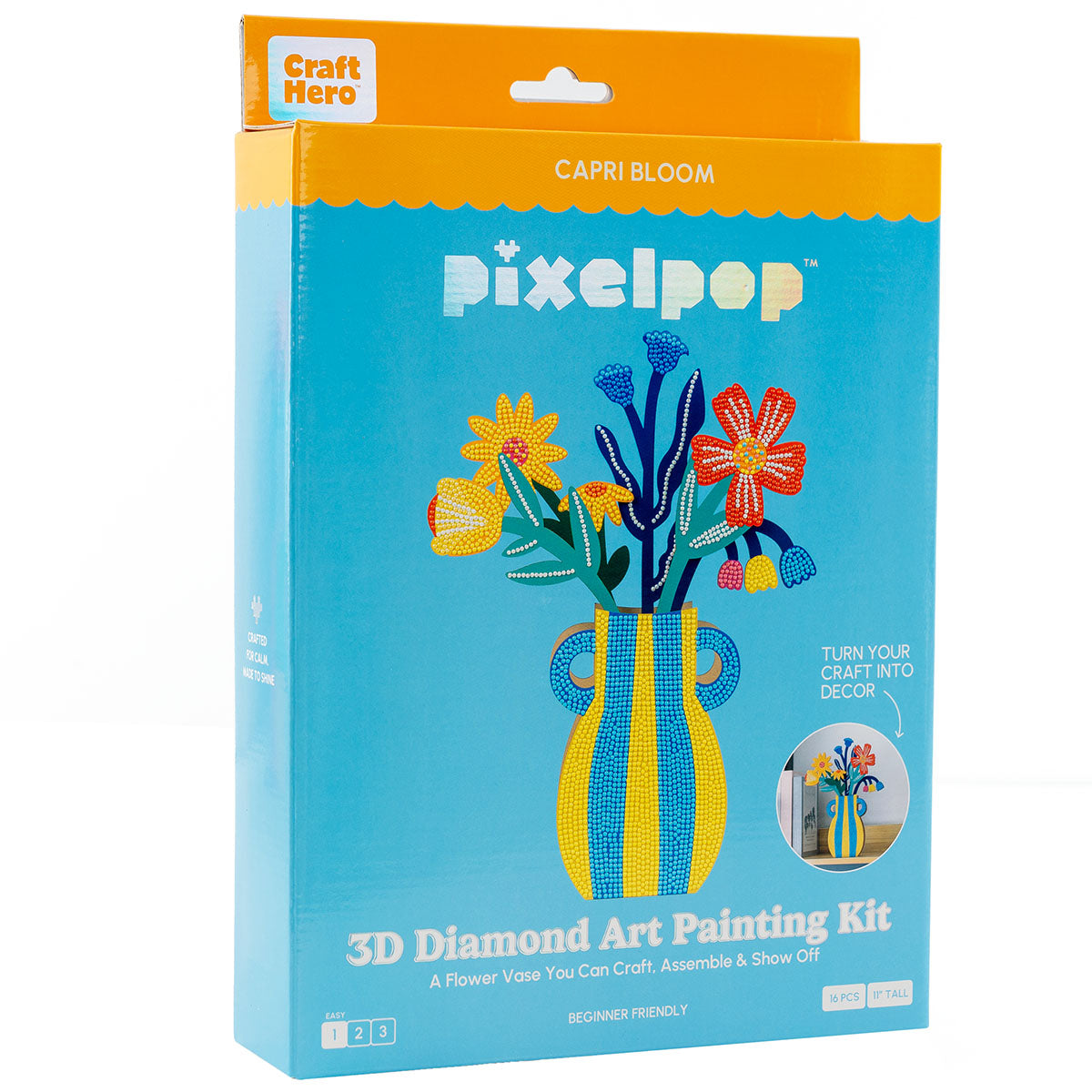 Front of the Craft Hero PixelPop Capri Bloom 3D Diamond Painting Kit box
