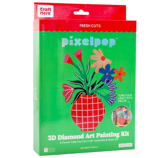 Front of the Craft Hero PixelPop Fresh Cuts 3D Diamond Painting Kit box