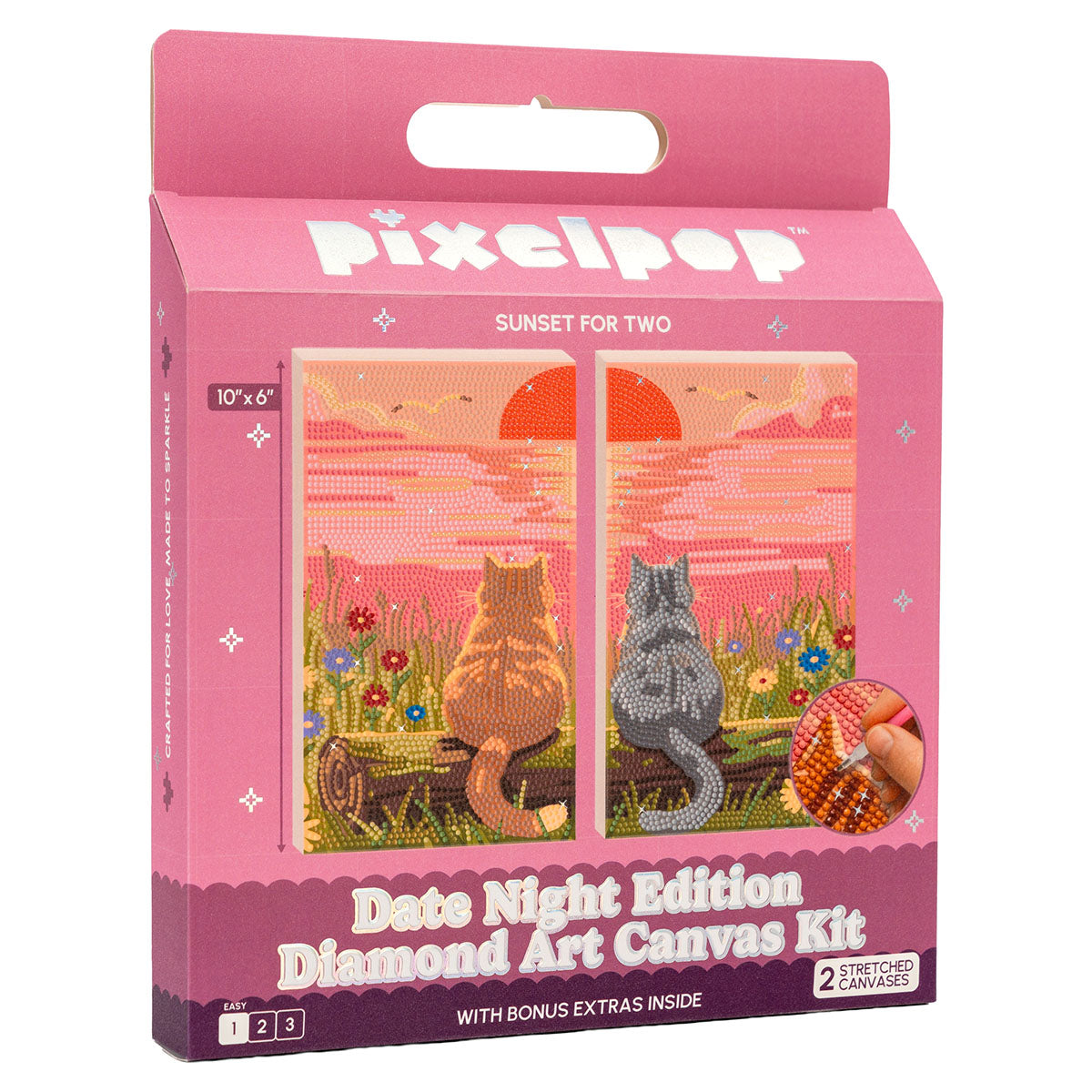 Front of the Craft Hero PixelPop Date Night Sunset for Two Diamond Painting Kit box