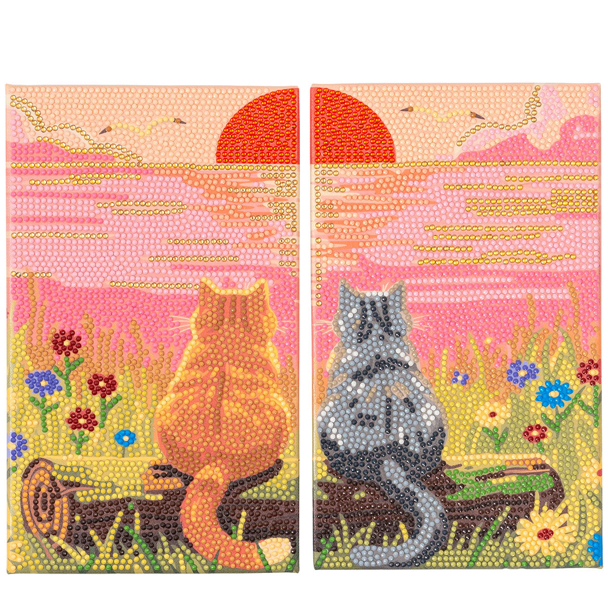 Completed Craft Hero PixelPop Date night Sunset for Two Diamond Painting Kit