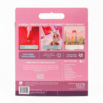 Back of the Craft Hero PixelPop Date night Sunset for Two Diamond Painting Kit box