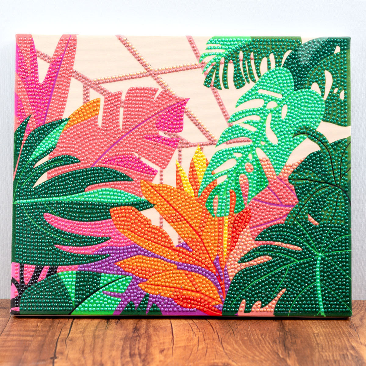 Completed canvas of the Craft Hero PixelPop Orangery Diamond Painting Kit