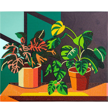 Completed Craft Hero PixelPop Plant Lover Diamond Painting Kit
