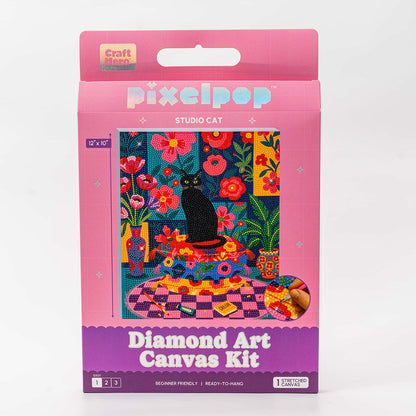Front of the Craft Hero PixelPop Studio Cat Diamond Painting Kit box