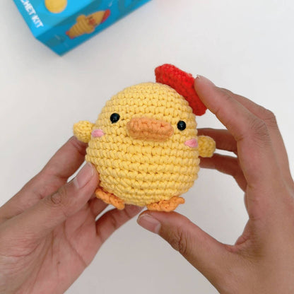 Craft Hero Threadies Colette Duck Crochet Kit completed project in a person's hands