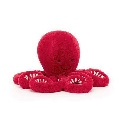 Cranberry Octopus, red with candy cane tentacles, from Jellycat.