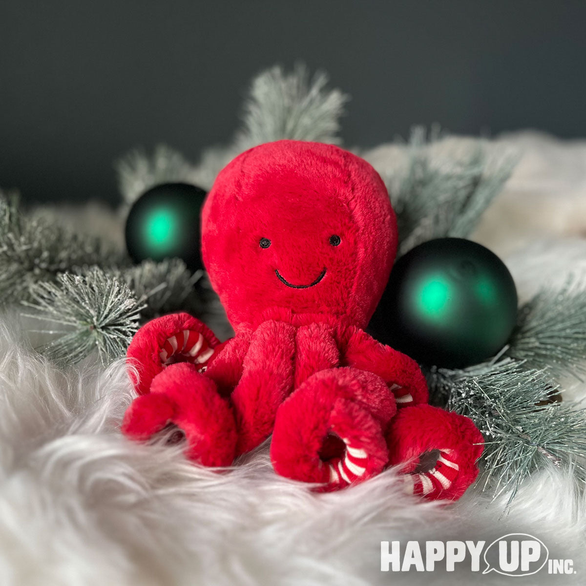 Cranberry Octopus, red with candy cane tentacles, from Jellycat.