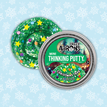 Crazy Aaron's Christmas Tree Mini Stocking Stuffer Thinking Putty 2” Tin 2024