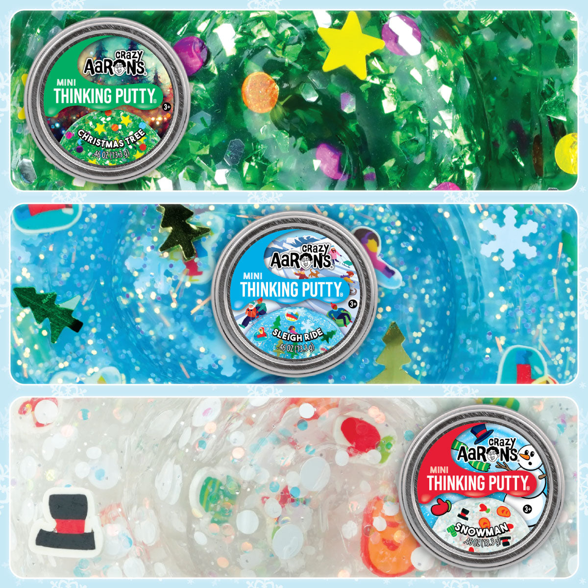 Crazy Aaron's Mini Stocking Stuffer Thinking Putty 2” Tins 2024