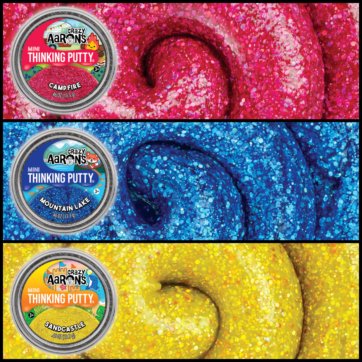 Summer Sparkle Thinking Putty Mini Tins Happy Up Inc Toys & Games