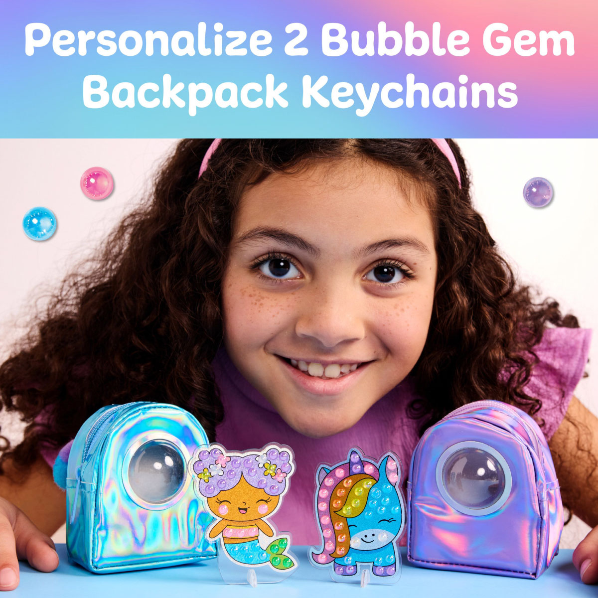 Bubble Gems Backpack Keychains Kit